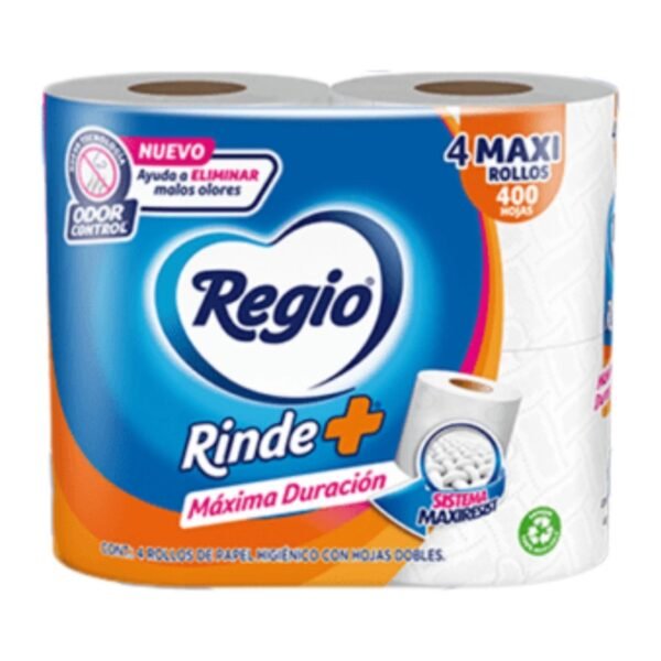 Papel higienico Regio de 400 hojas de 4 rollos