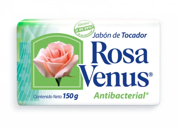 Jabon de tocador Rosa Venus antibacterial 150g