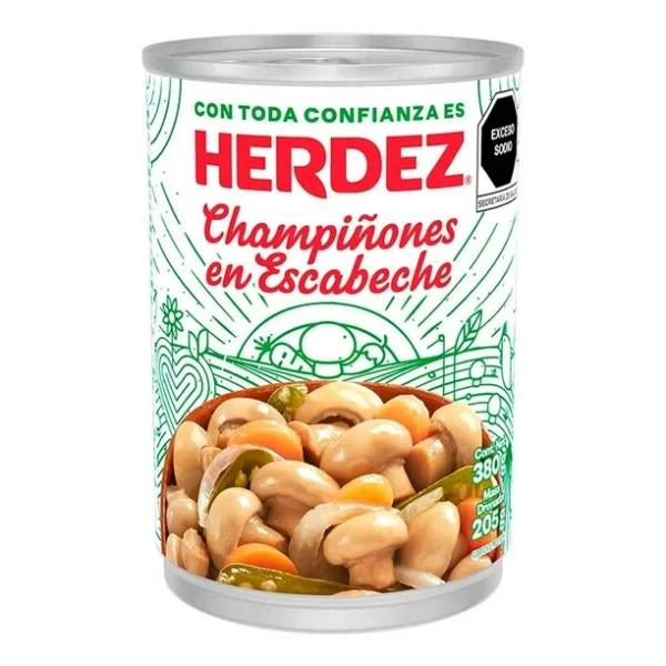 Lata de Champiñones en escabeche Herdez 380g