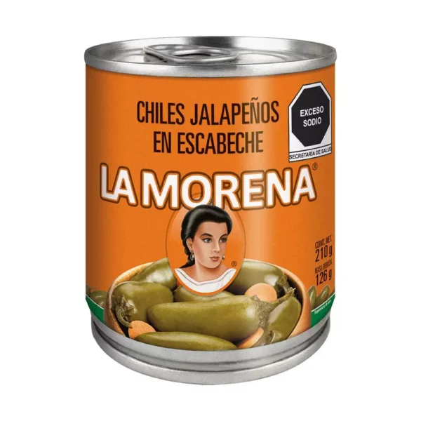 Lata Chiles jalapeños en escabeche La Morena 210g