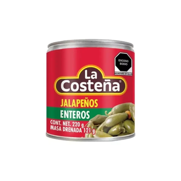 Lata Chiles jalapeños enteros La Costeña 220g