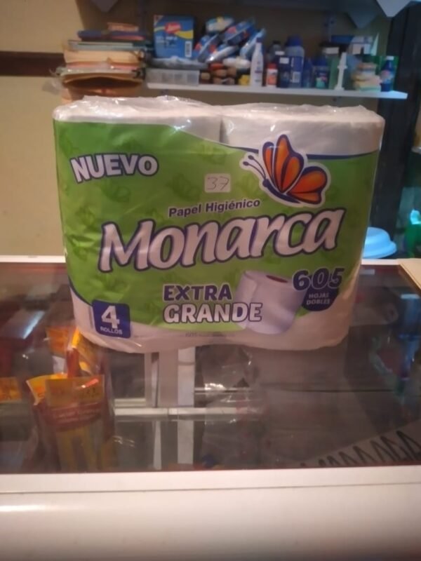 Papel higiénico Monarca Extra grande 605 hojas dobles 4 rollos