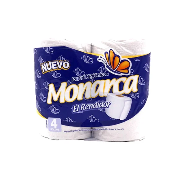 Papel higiénico Monarca El rendidor 400 hojas 4 rollos