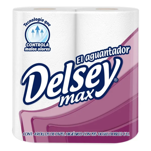 Papel higiénico delsey max 195 hojas con 4 rollos