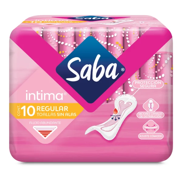 Toallas femeninas Saba intima sin alas 10pz