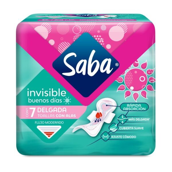 Toallas femeninas Saba Invisible con alas 7pz