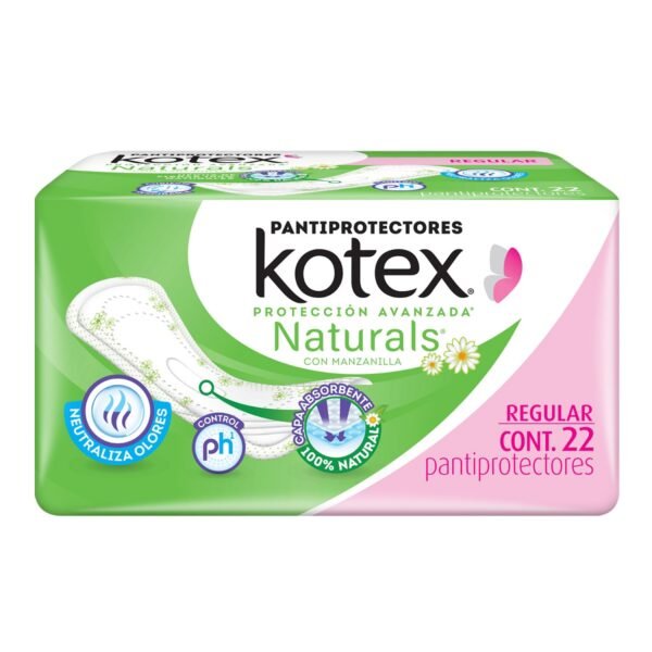 Toallas femeninas Kotex Protección avanzando Naturals 22pz