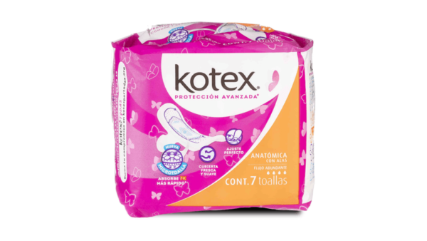 Toallas femeninas Kotex Proteccion avanzada con alas 7pz