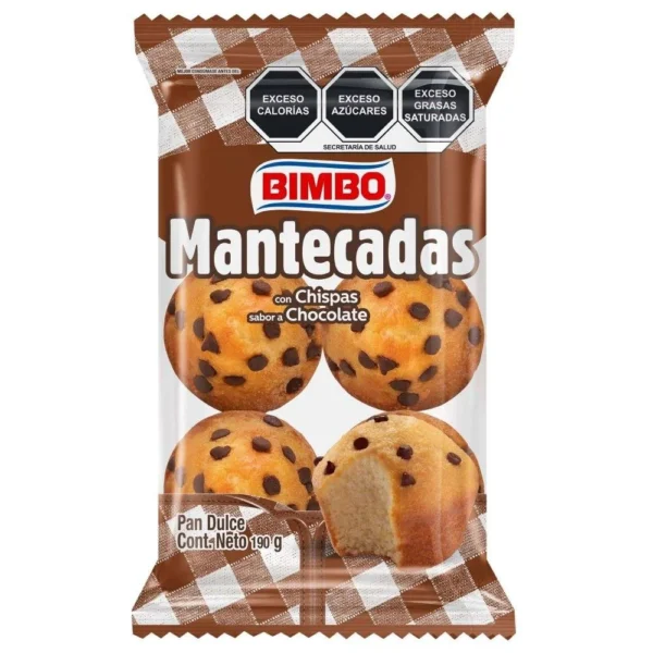 mantecadas con chispas de chocolate bimbo 190gr