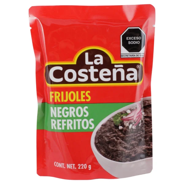frijoles negros refritos en bolsa la costeña 220 grs