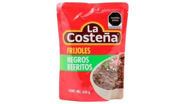 frijoles negros refritos en bolsa la costeña 430gr