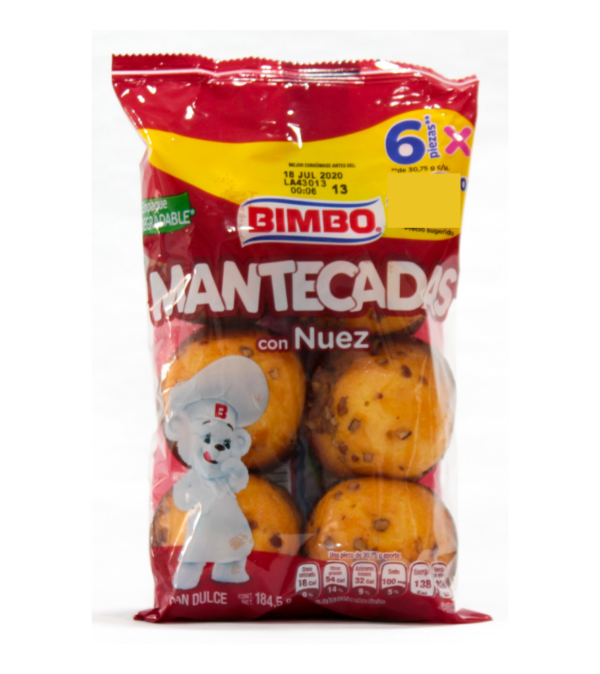 mantecadas con nuez bimbo 184.5gr