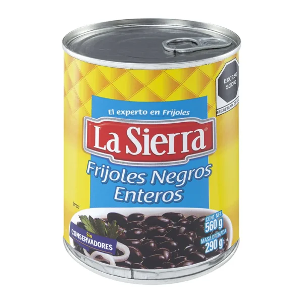 frijoles negros enteros la sierra 560gr