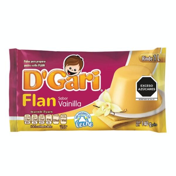 Polvo para preparar Flan sabor Vainilla D'Gari 115g