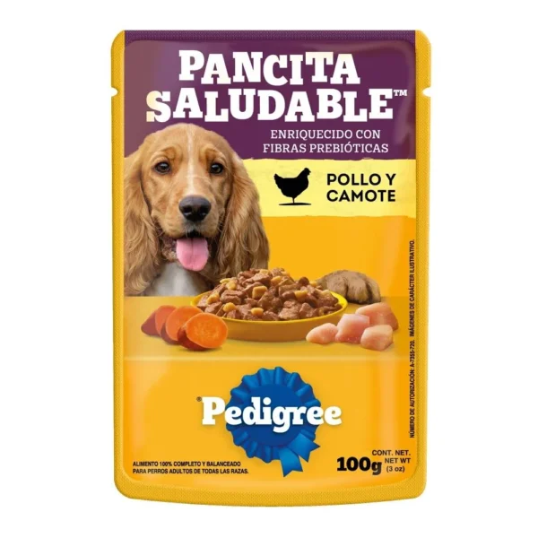 Sobre Pedigree Pollo y Camote Pancita saludable 100g